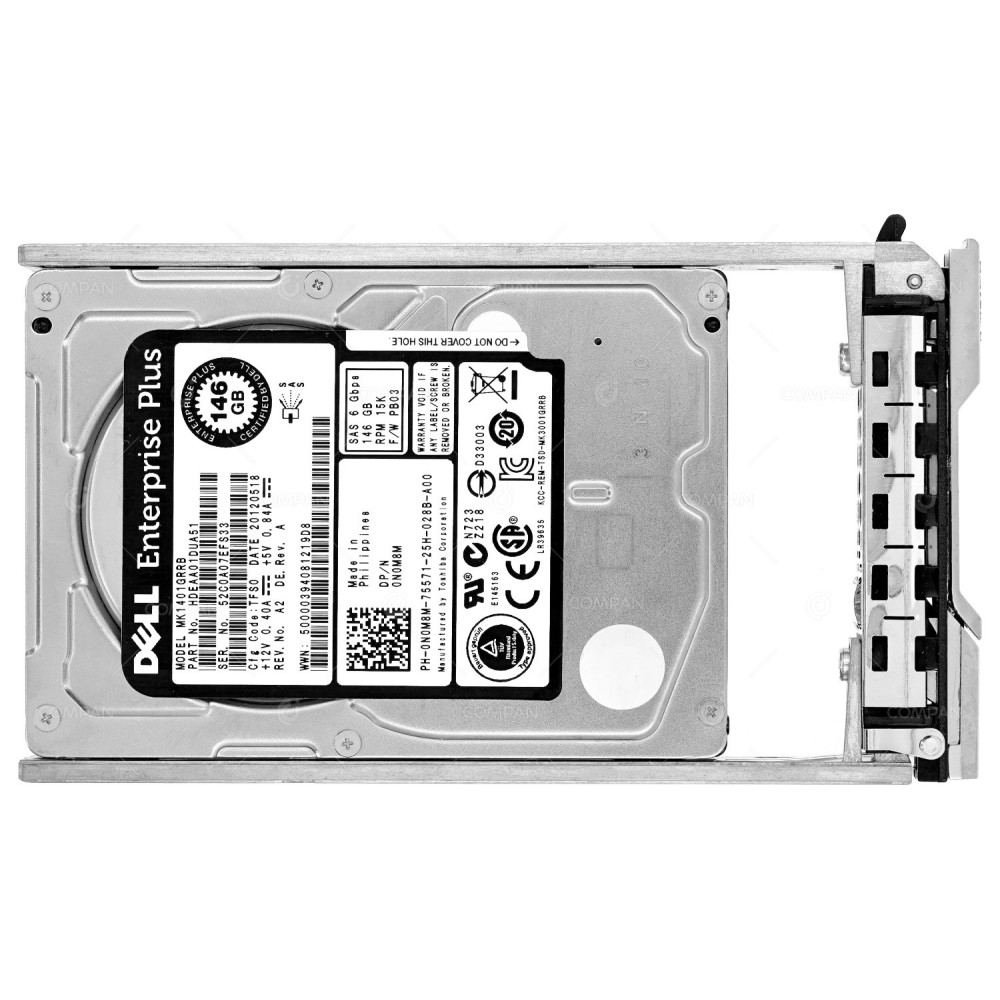 N0M8M DELL 146GB 15K 6G SAS 2.5 SFF HOT SWAP HARD DRIVE 0N0M8M, MK1401GRRB